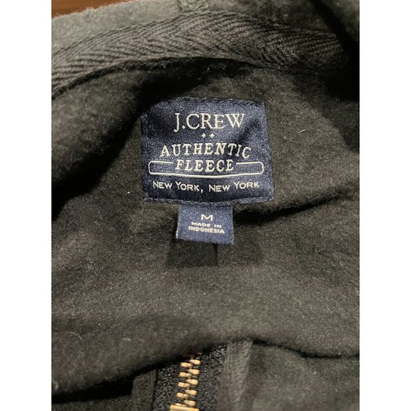 J Crew Vintage Fleece full-zip hoodie sweatshirt AL876 M Black - Picture 2 of 3